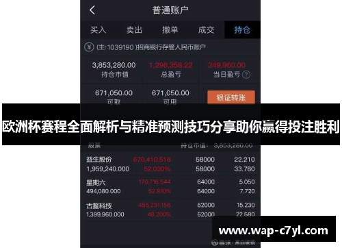 欧洲杯赛程全面解析与精准预测技巧分享助你赢得投注胜利